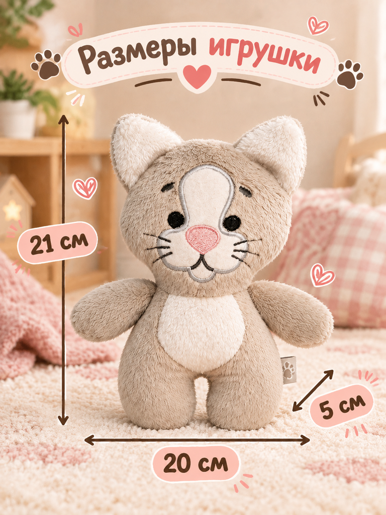 Мягкая игрушка Штучки к которым тянутся ручки котик - фото 1