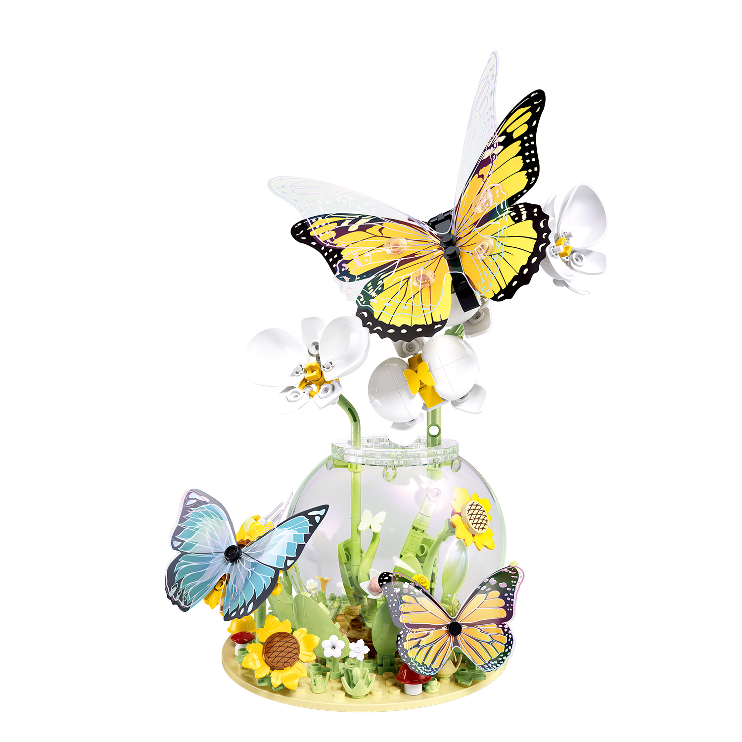 Конструктор SLUBAN Цветы в вазе с бабочками 323 дет. - фото 2
