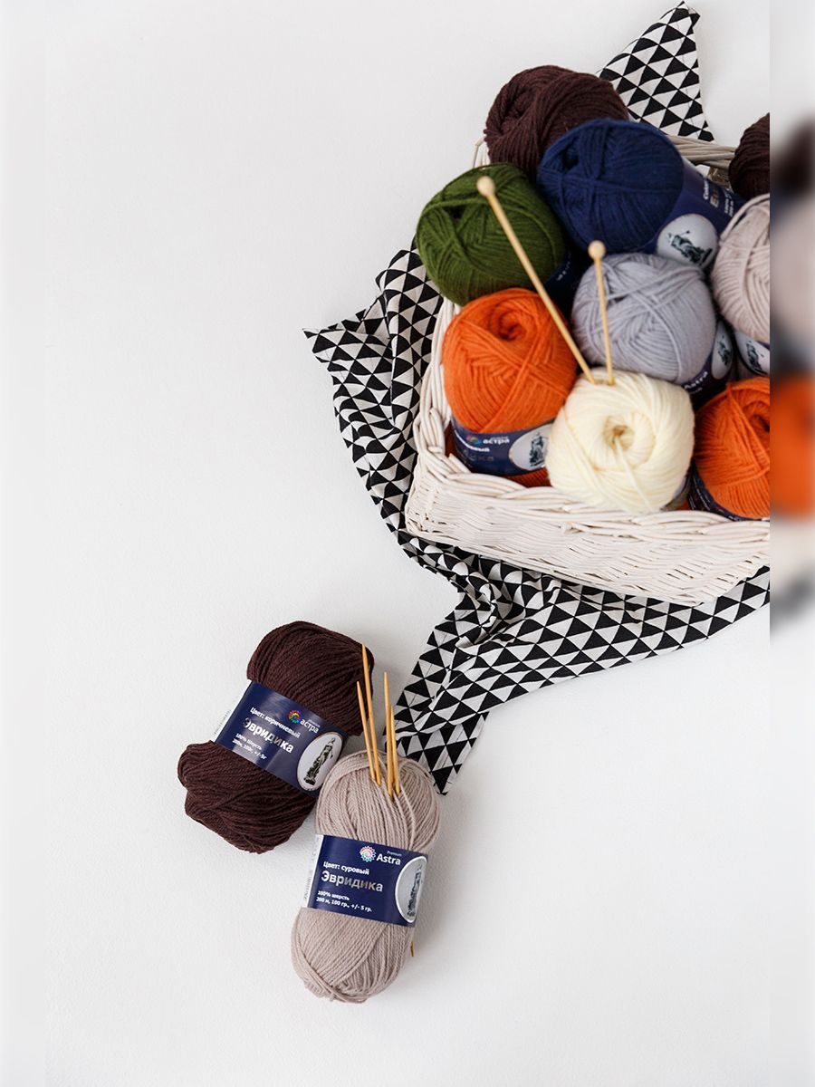 Пряжа Astra Premium Эвридика шерстяная 100 г 200 м 06 темно-синий 3 мотка - фото 14