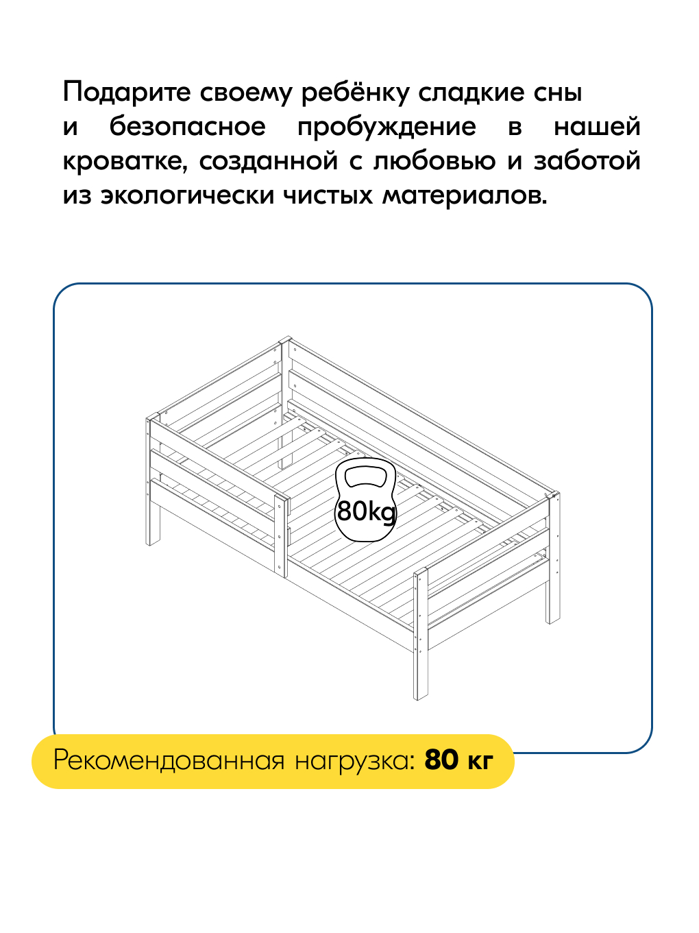 Кровать односпальная IKEA Ош (белый) - фото 4