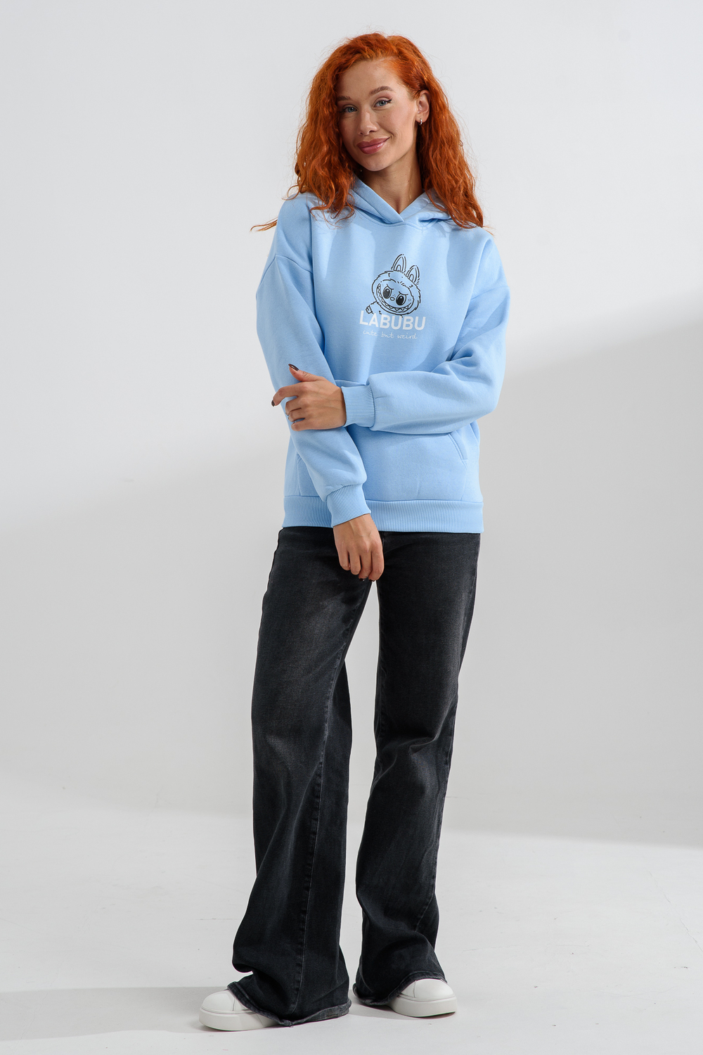 Худи Натали Суслова 8565 голубой+лабубу - фото 8