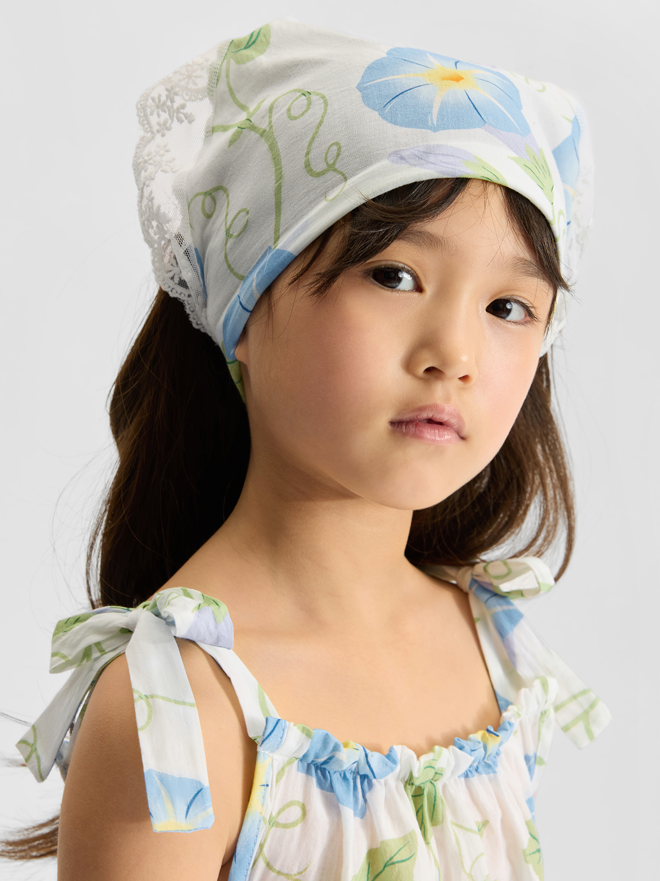 Повязка на голову Happy Baby 88263-0_milky-blue (flowers) - фото 2