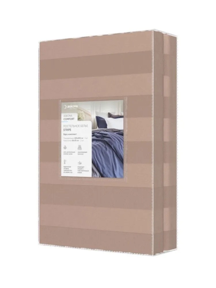 Комплект постельного белья Askona Comfort Stripe 3*3 2.0 односпальный 2 предм. - фото 7