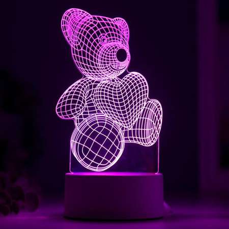 Светильник MINI-TOYS Мишутка с сердцем LED RGB