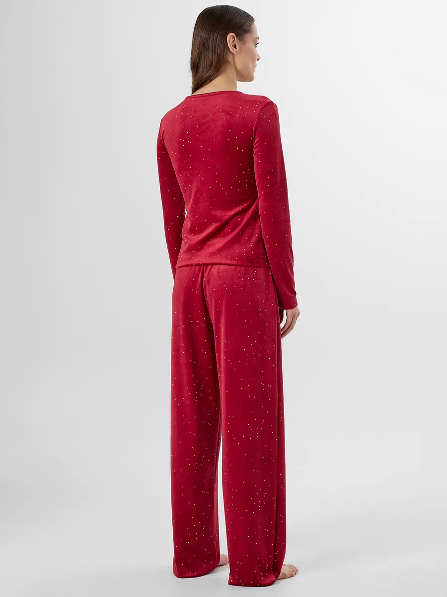 Пижама Mark Formelle (Марк Формэль) 592561/белый горошек на т.красном - фото 3