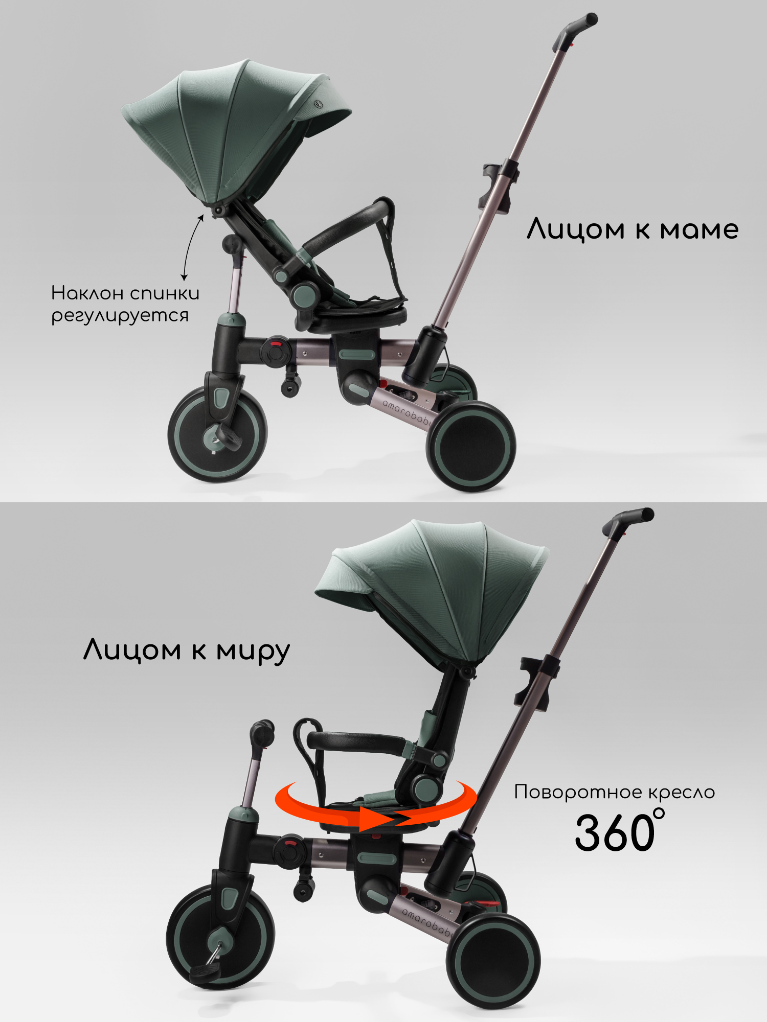 Трехколесный велосипед Amarobaby 8 дюймов - фото 3