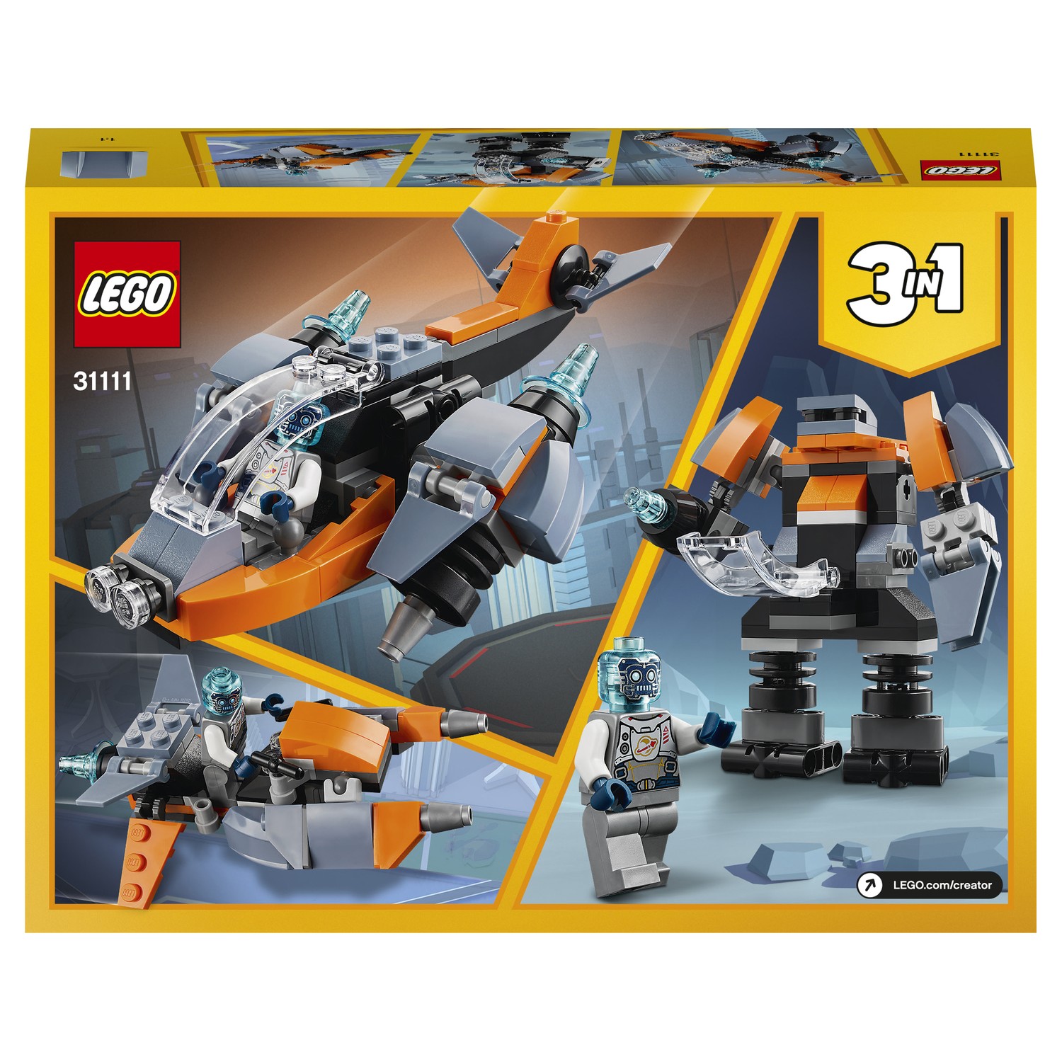 Конструктор LEGO Creator Кибердрон 113 дет. - фото 3