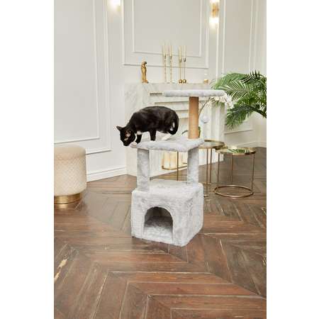 Домик для кошки с когтеточкой Pet БМФ Серый