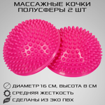 Массажные полусферы 2 шт. STRONG BODY d 16 см. балансировочные розовые