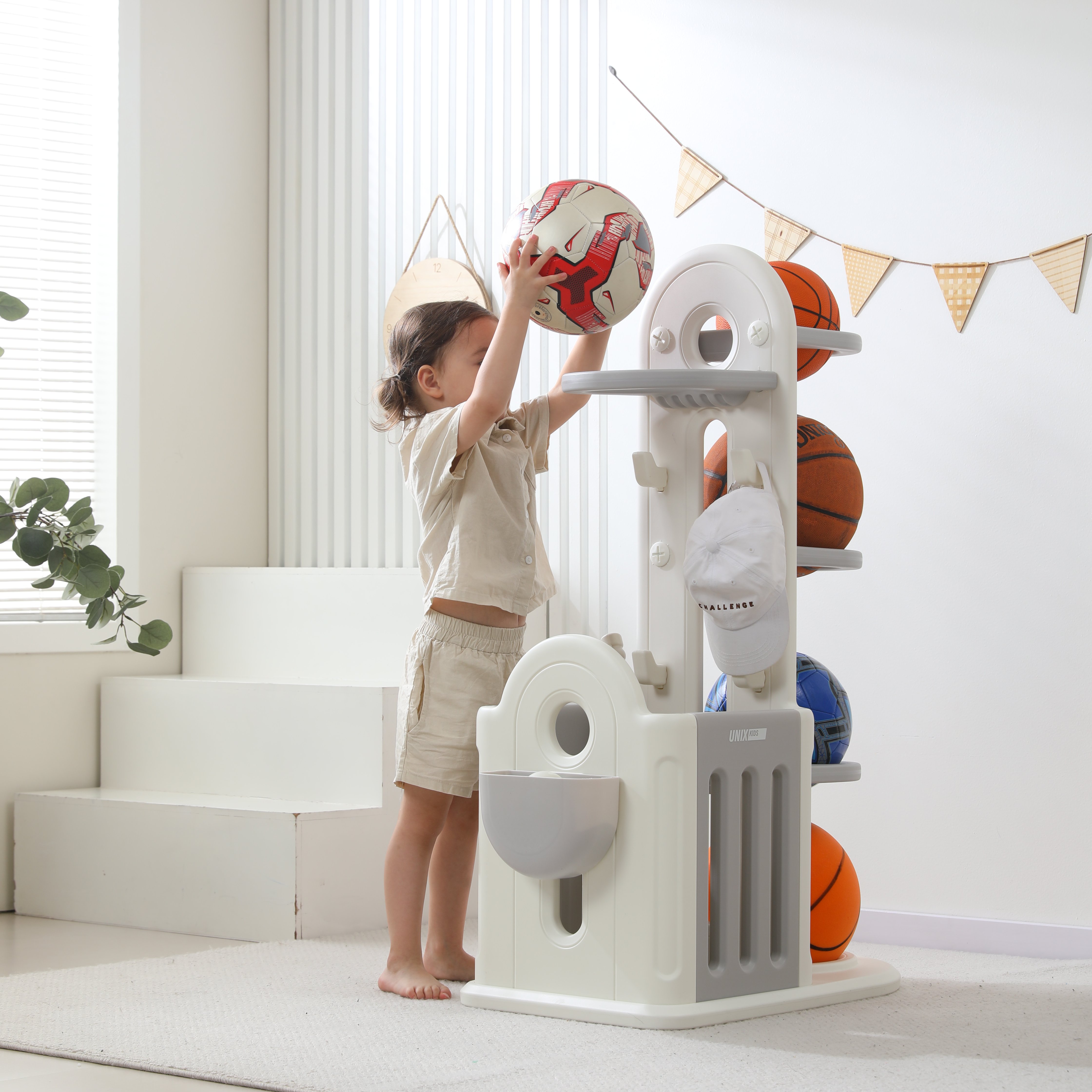 Подставка для мячей UNIX Kids Classic 4 levels Grey - фото 12
