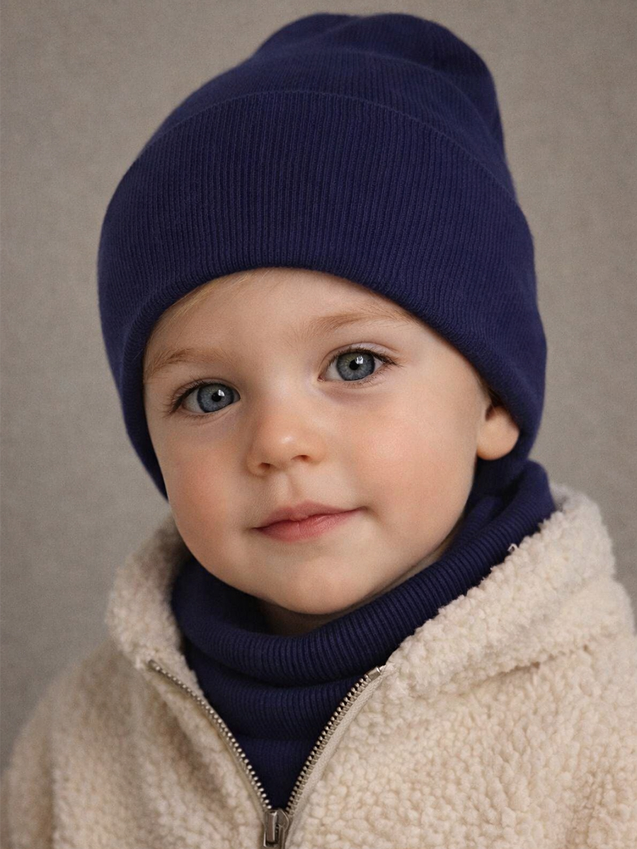 Шапка и снуд ПриКиндер U-Sp24554 Цвет: Темно-синий - фото 1