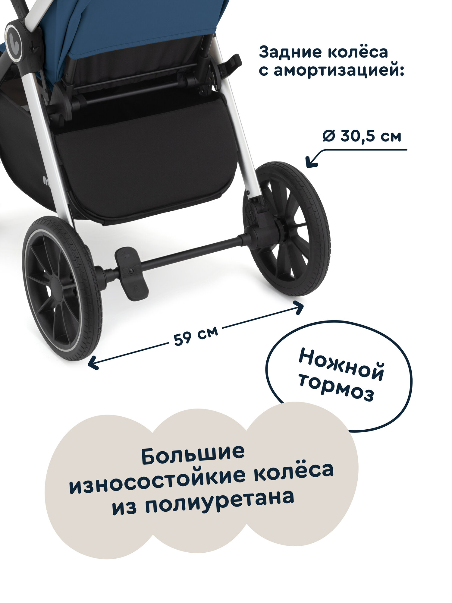 Коляска прогулочная Junion Volli синий - фото 6