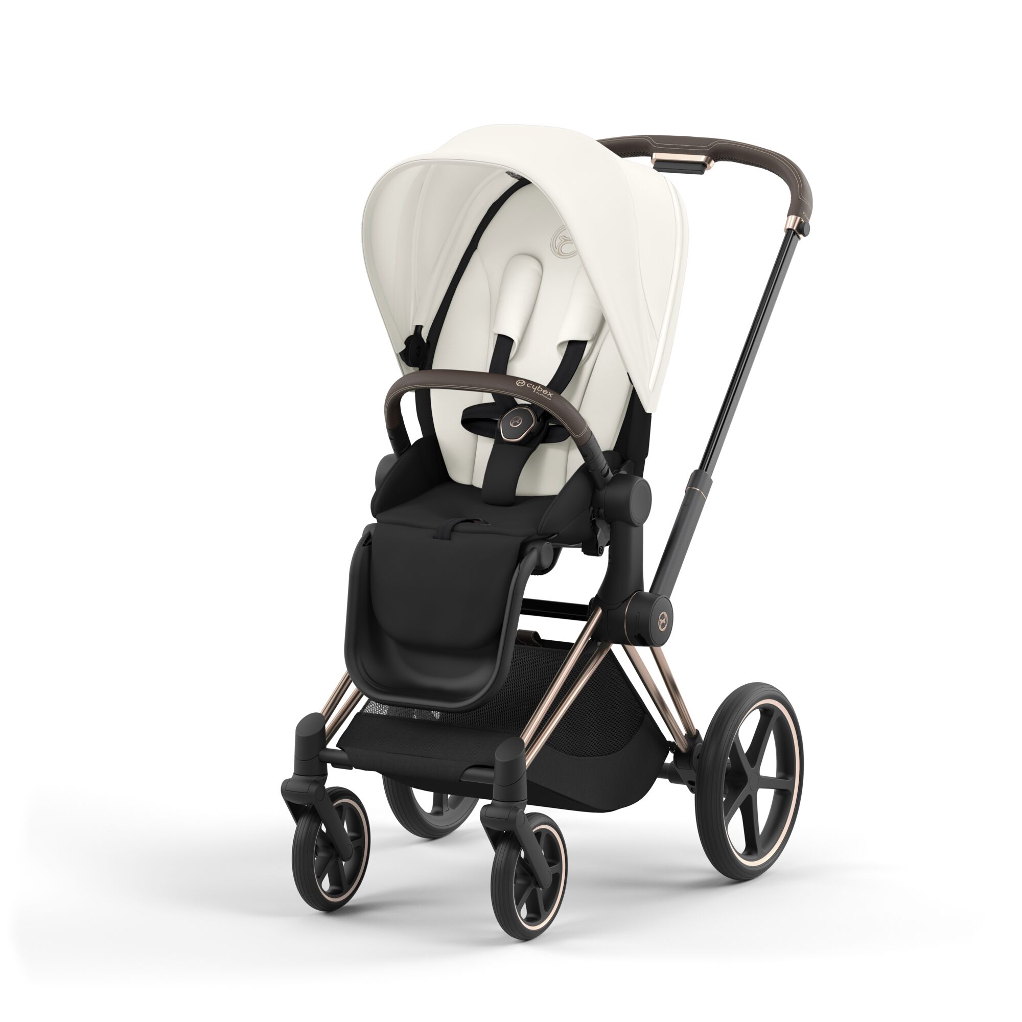 Коляска 2в1 Cybex Priam IV Rosegold белый - фото 3