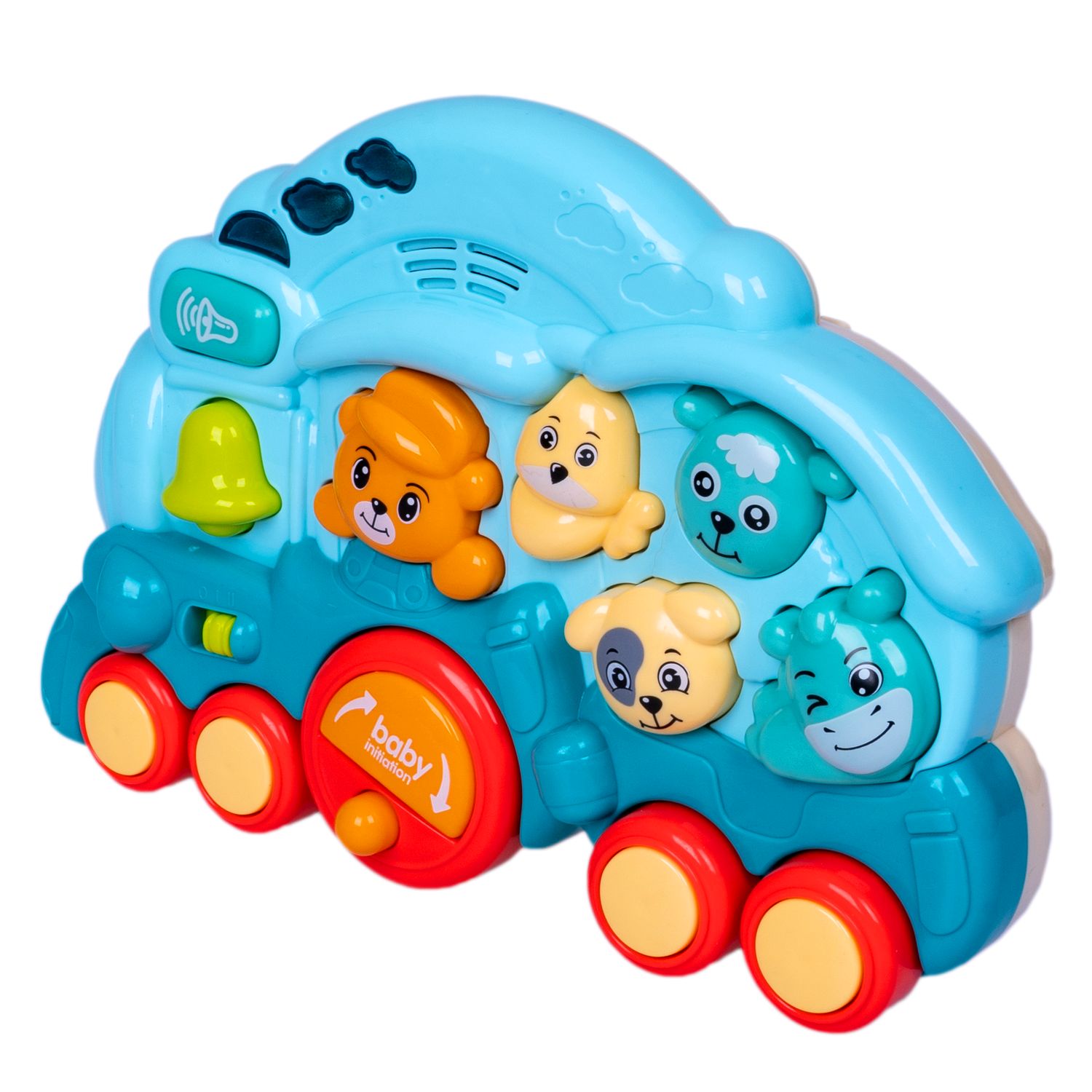 Игрушка Bondibon каталка музыкальная Паровозик голубой - фото 5