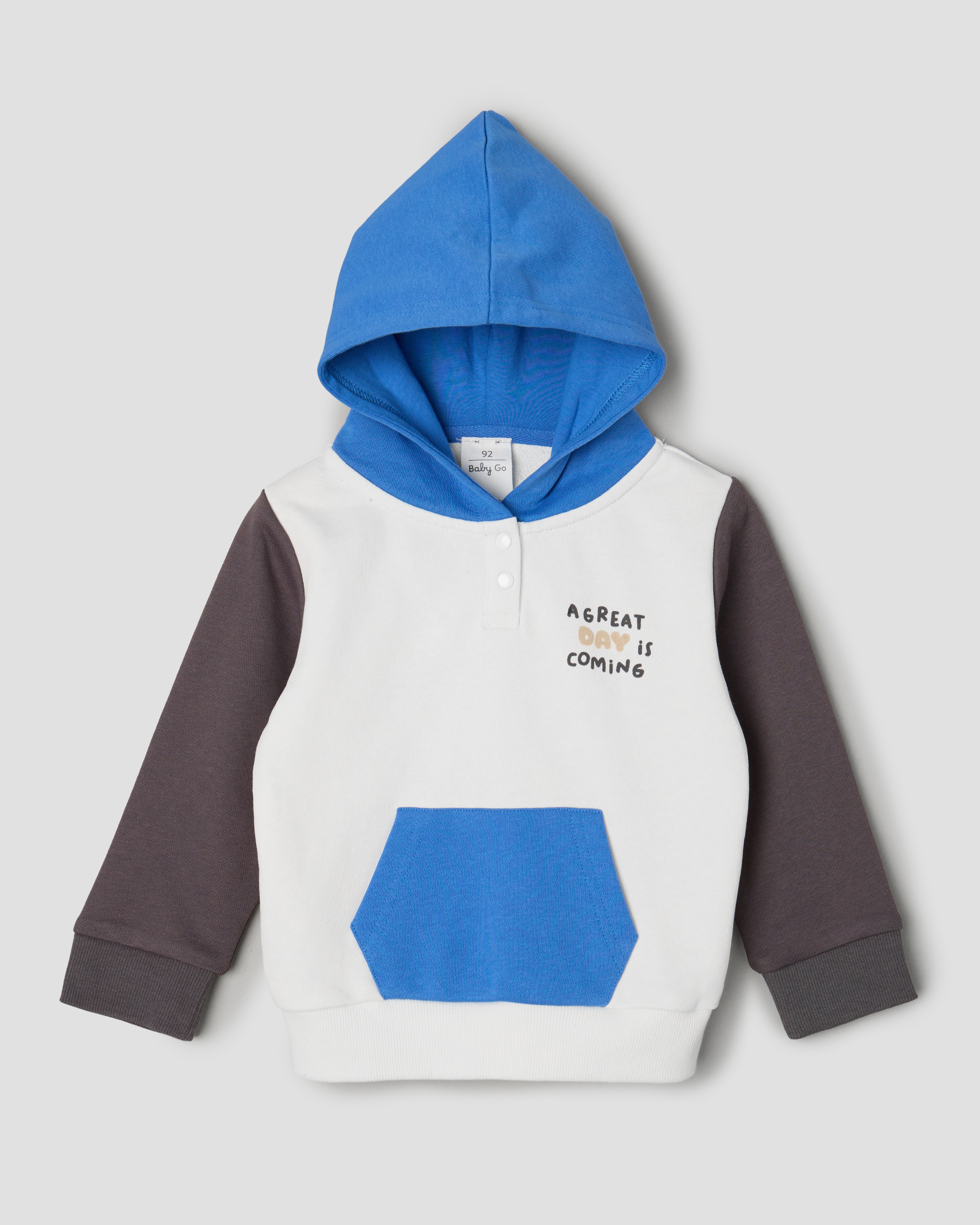 Изображение товара Худи BabyGo для мальчика 92, хлопковый трикотаж с капюшоном и карманом