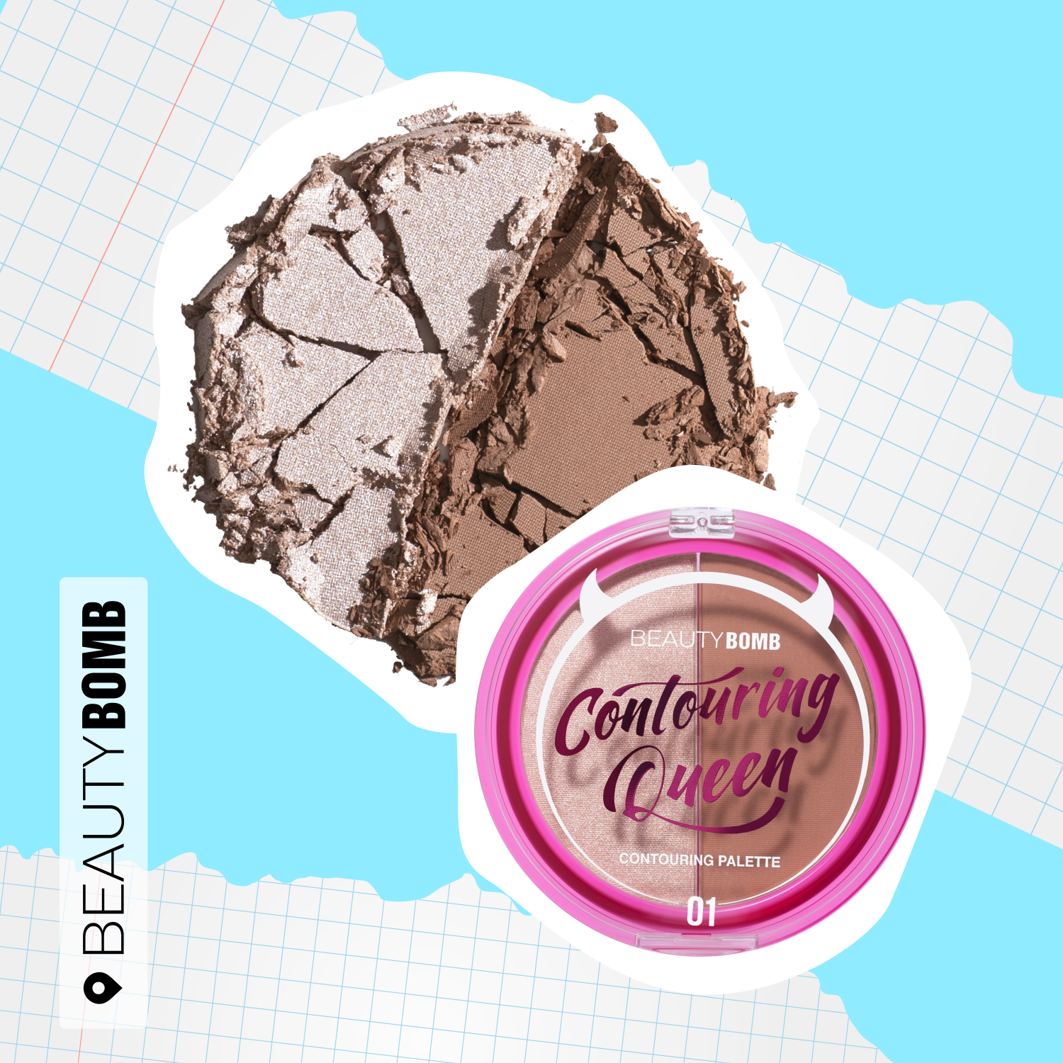 Палетка для контуринга Beauty Bomb Contouring palette Countouring Queen тон shade 01 - фото 7