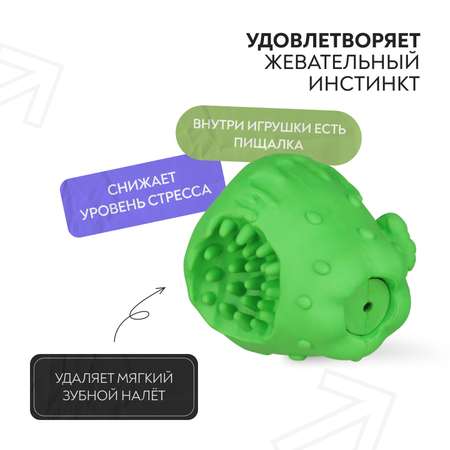Игрушка для собак Mr.Kranch Яблоко с ароматом курицы 10см Зеленая