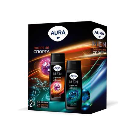 Шампунь AURA +гель для душа Men 3в1
