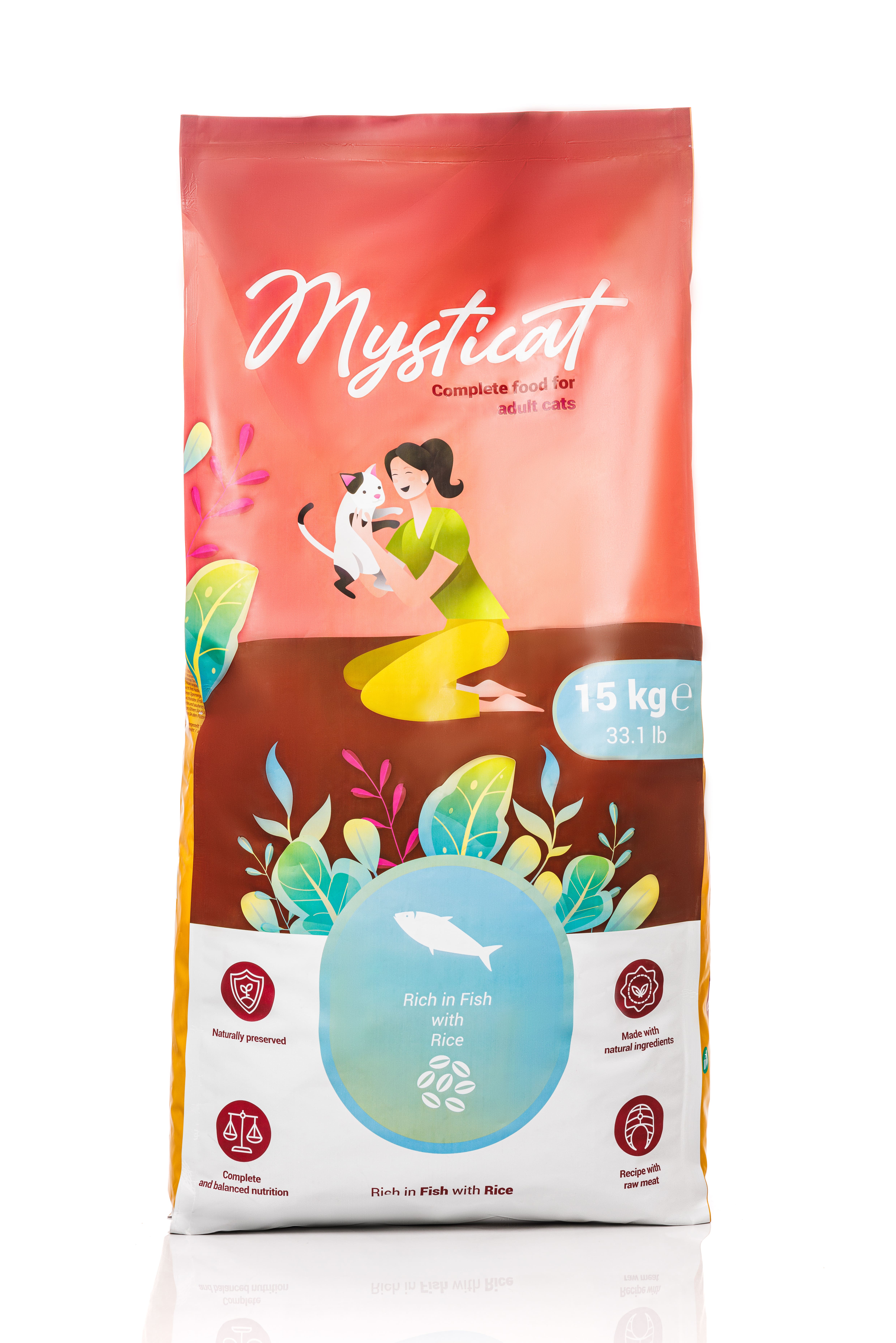 Корм сухой MYSTICAT с рыбой и рисом 15 кг - фото 2
