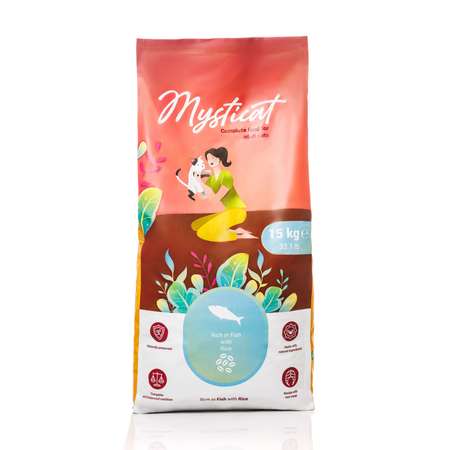 Корм сухой MYSTICAT с рыбой и рисом 15 кг
