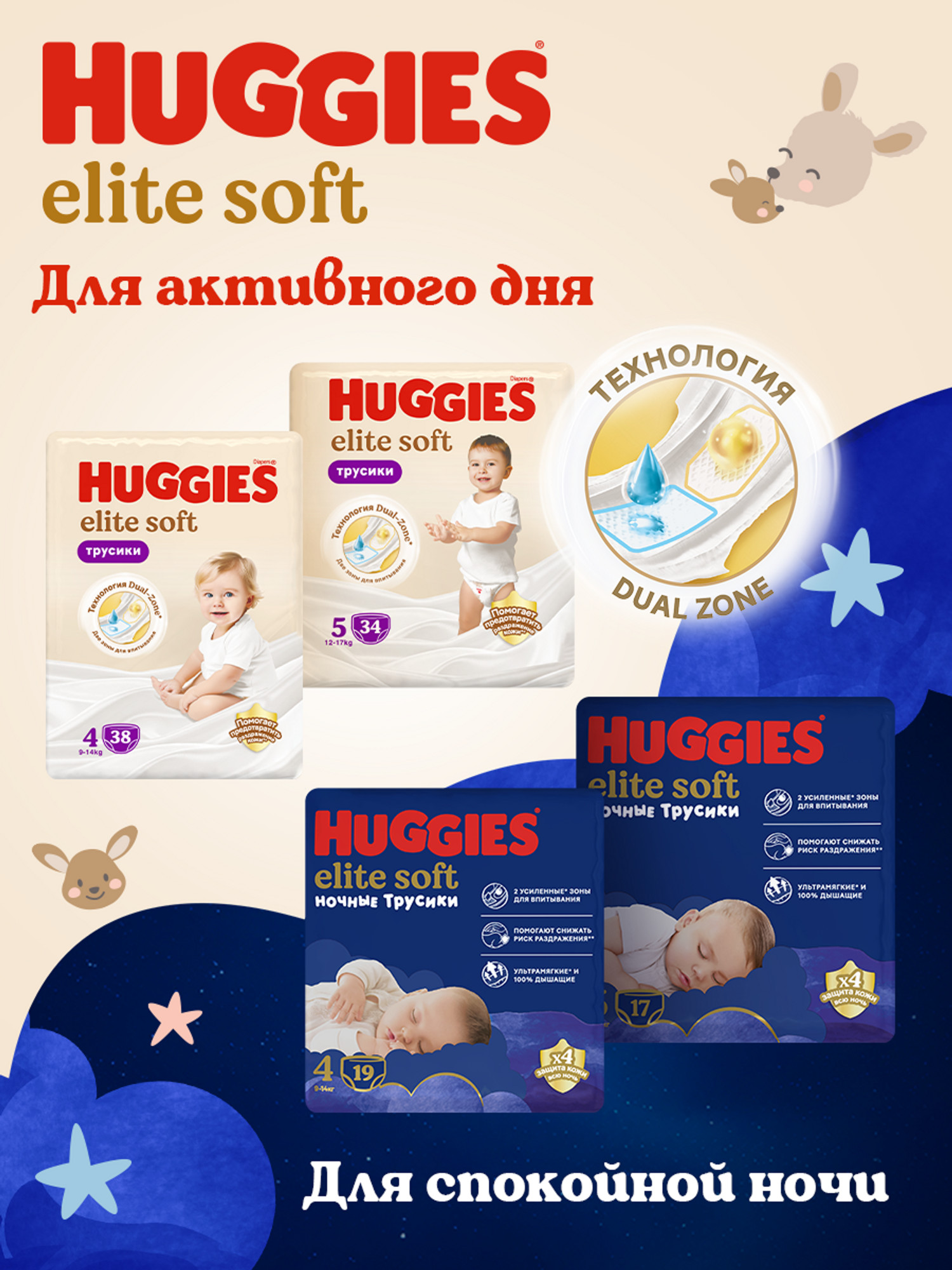 Трусики Huggies Elite Soft 4 (9-14кг) 38 шт. - фото 14