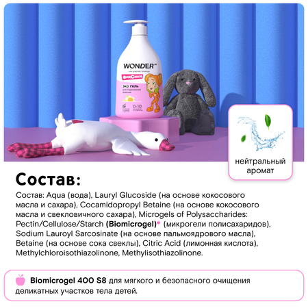 Гель для подмывания девочек Wоnder Lab Эко 540мл