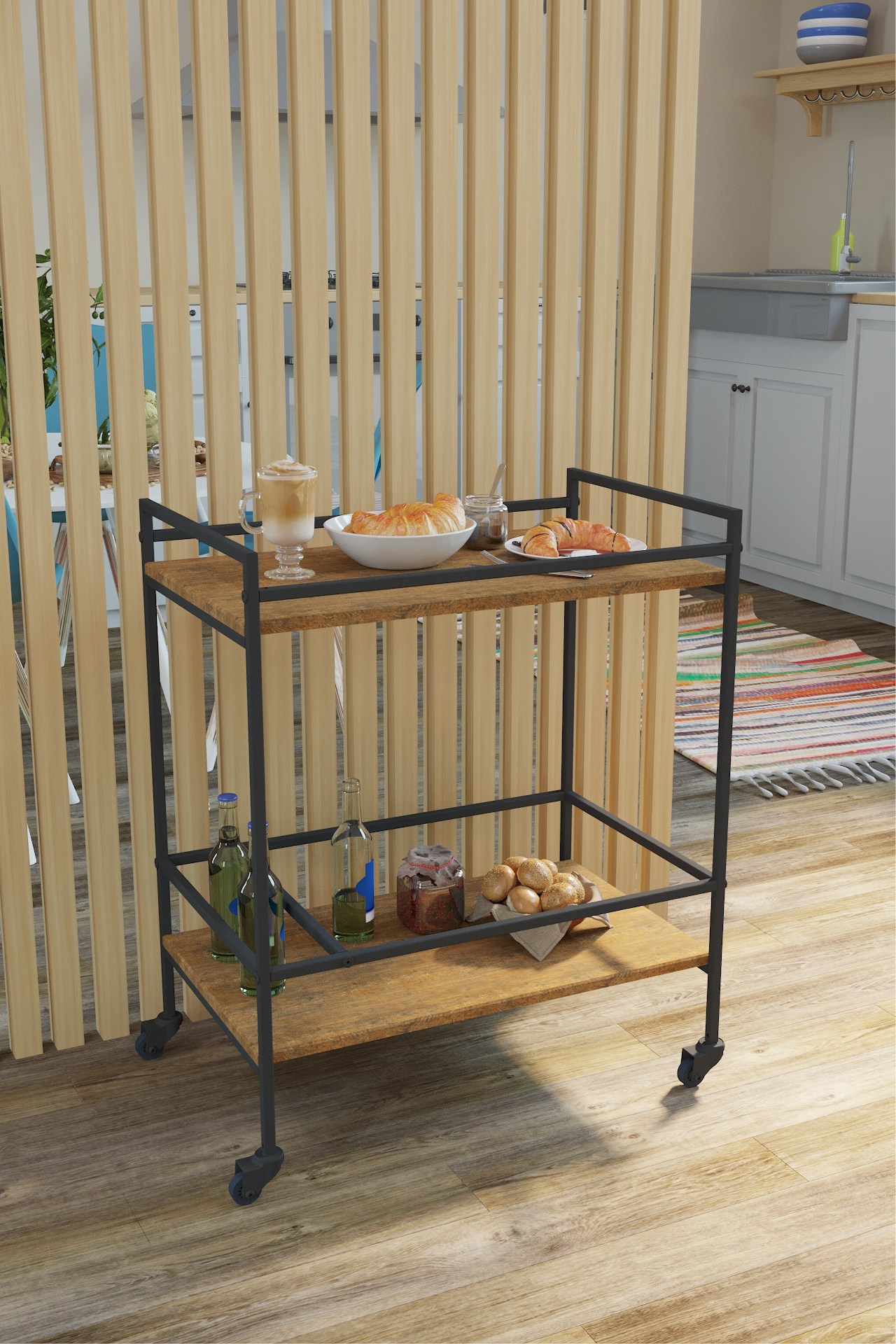 Стол сервировочный КАЛИФОРНИЯ МЕБЕЛЬ Спич дуб американский - фото 3