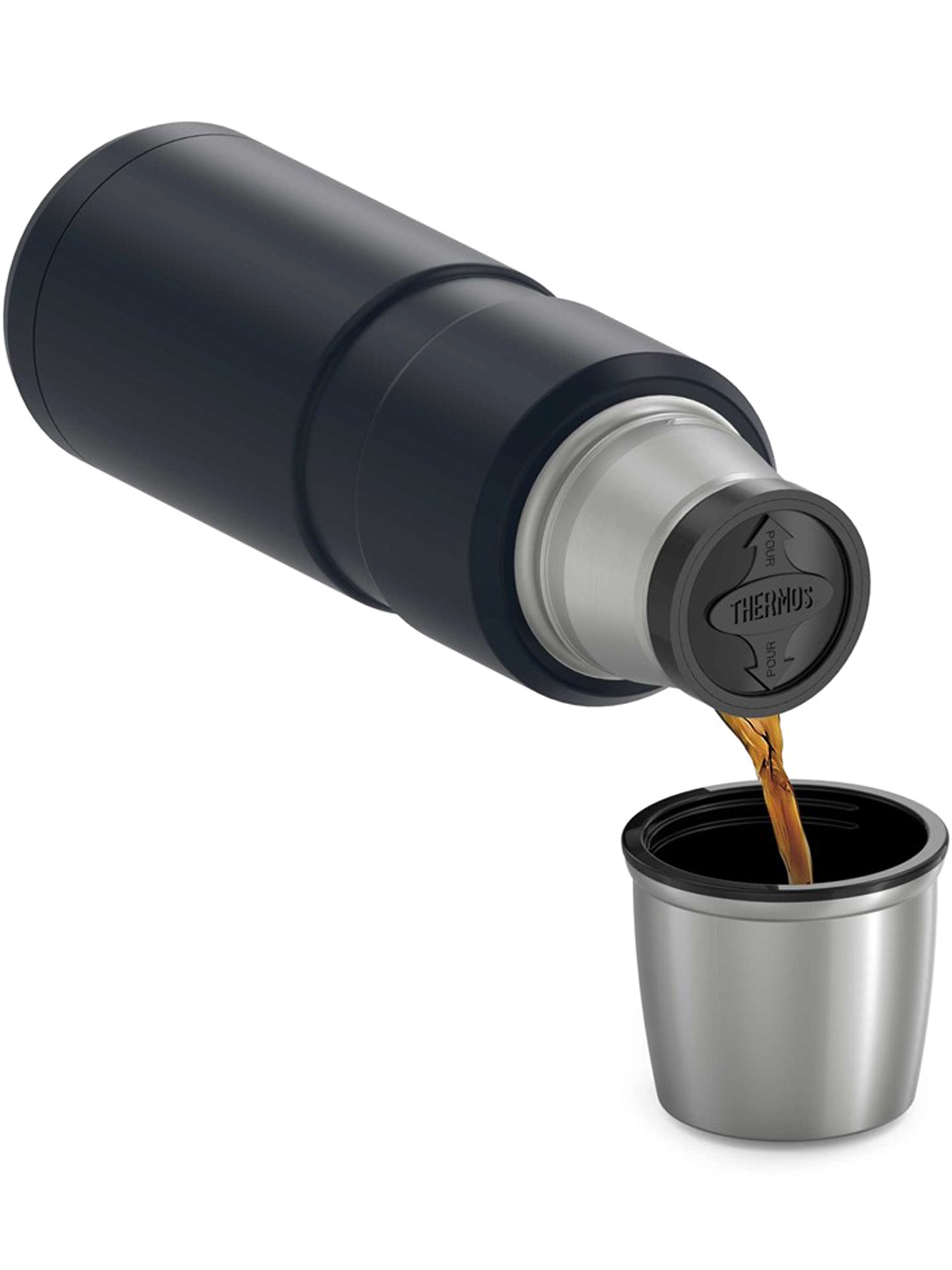 Термос для кофе чая 470 мл THERMOS KING-2000 тёмно-синий – нержавеющая сталь герметичный тепло/холод 12/24 часа - фото 11