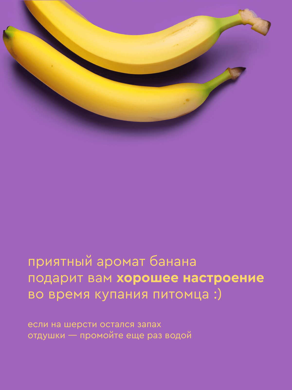 Шампунь с ароматом банана Pamilee универсальный домашний увлажняющий для собак - фото 3