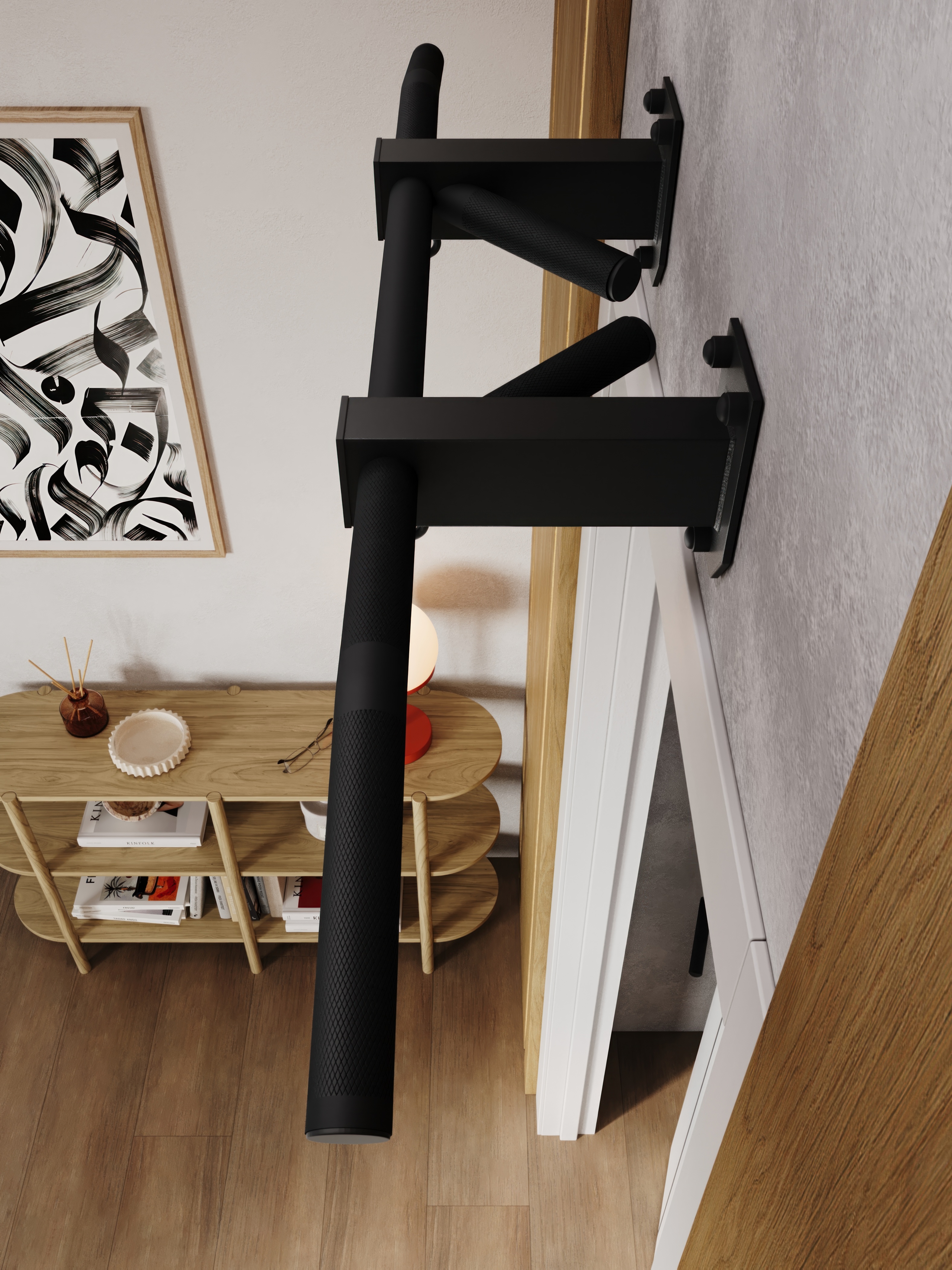 Турник наддверный "Буйвол" BLACK - стальное рифление - фото 10