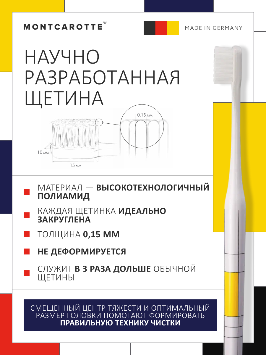 Зубная щетка классическая Montcarotte от 12 лет 1 шт. - фото 4