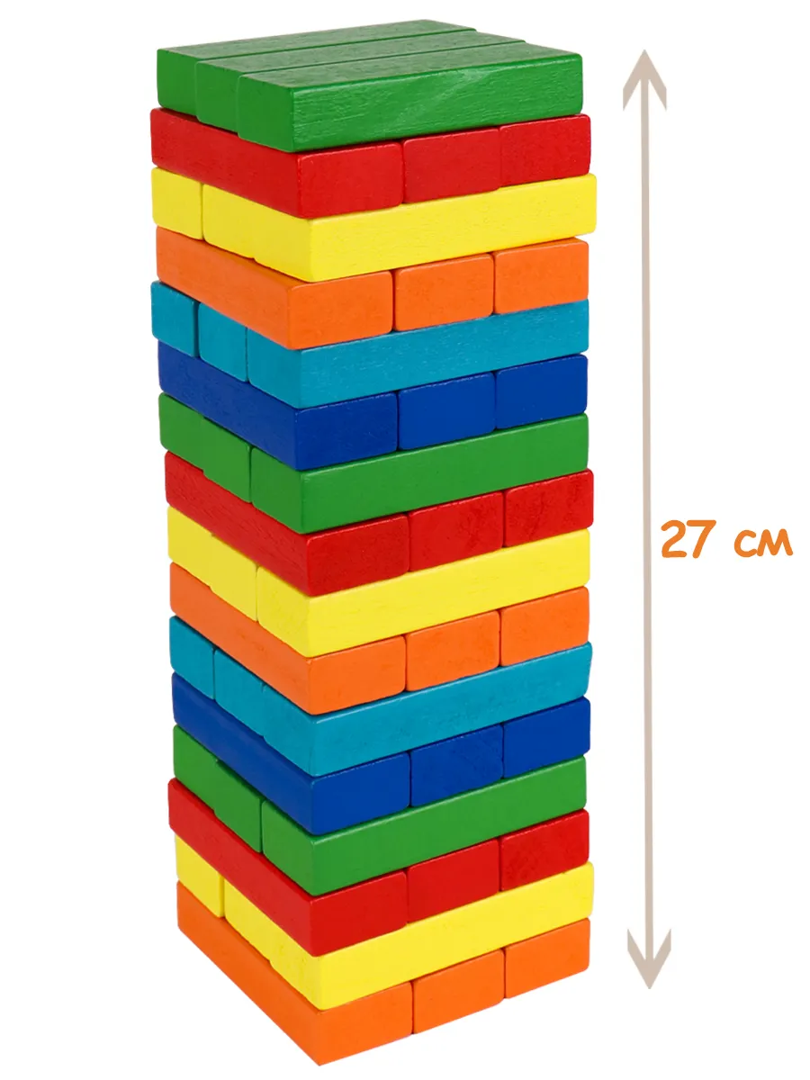 Настольная игра Рыжий кот Дженга Падающая башня Maxi 27 см - фото 5