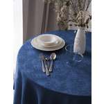 Скатерть DeNASTIA Жаккард с эффектом потертости D180 см синий E020193