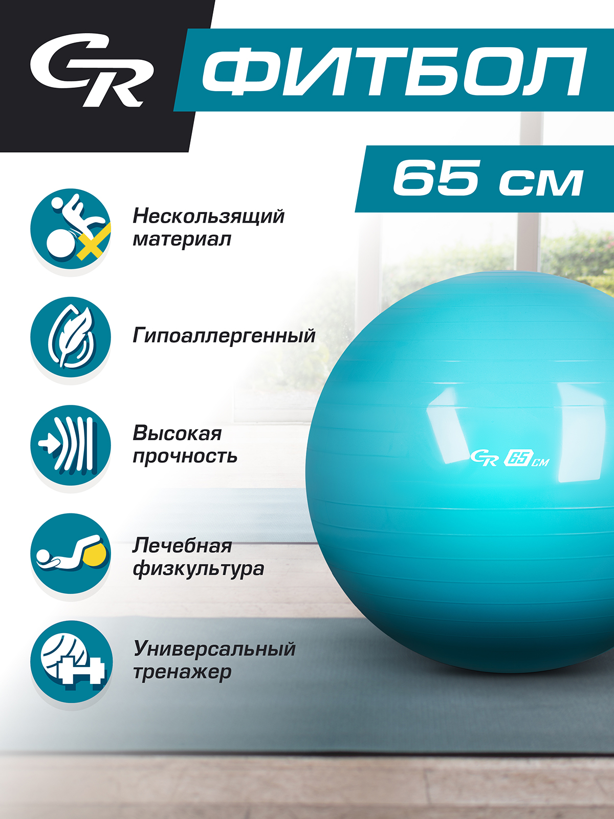 Мяч гимнастический CITYRIDE Фитбол 65см - фото 2