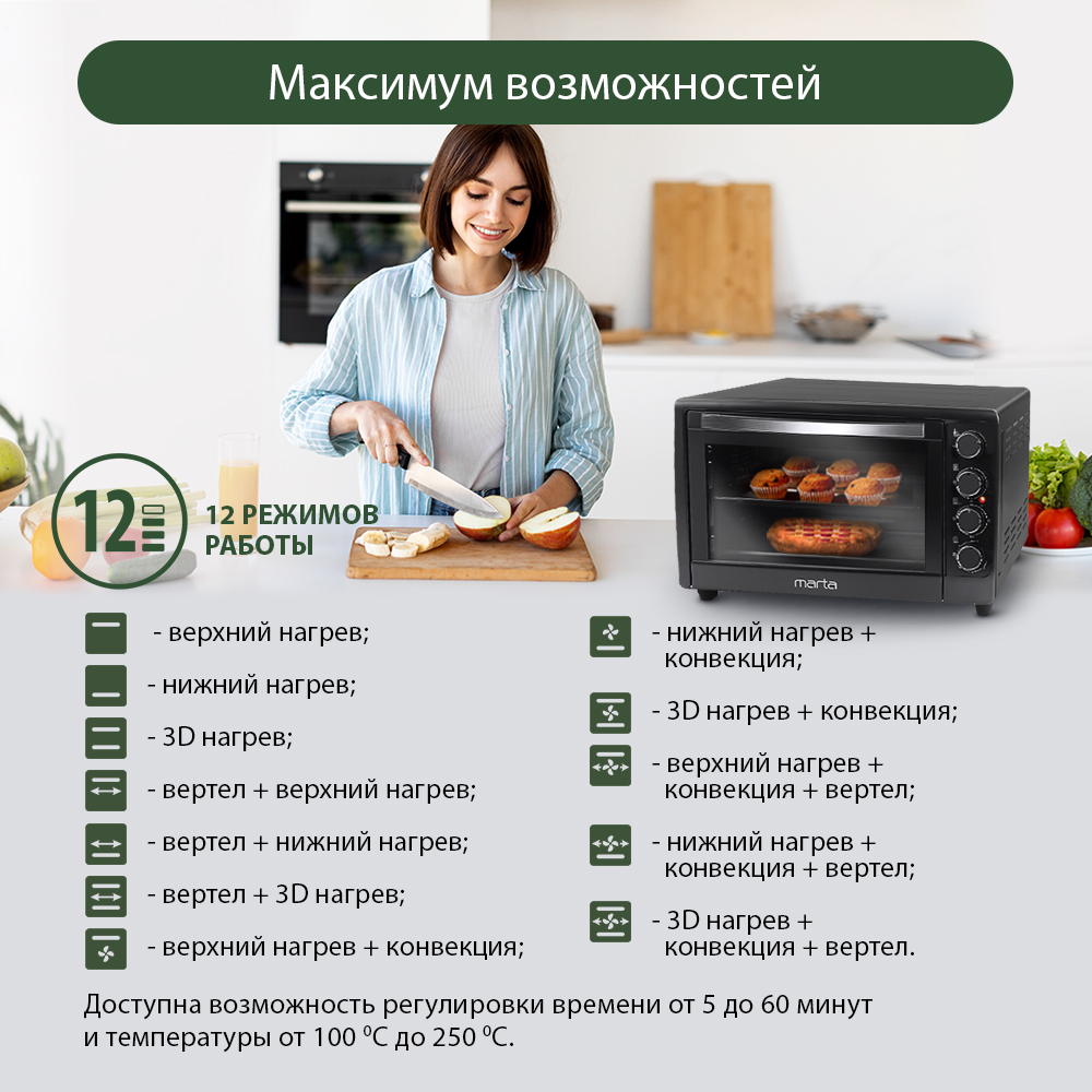 Духовой шкаф электрический MARTA MT-4268 - фото 3