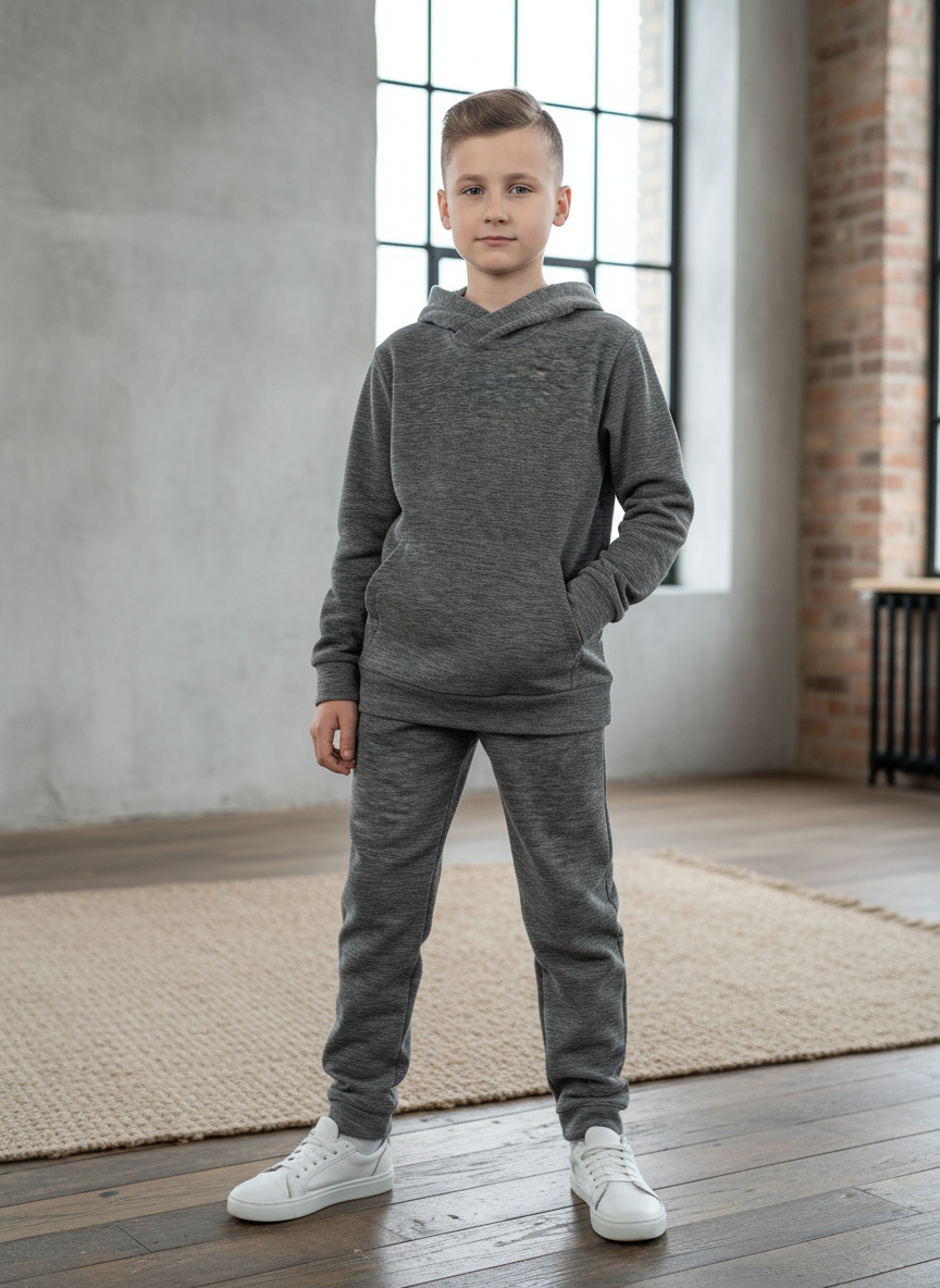 Худи и брюки Утенок 7043кт серый - фото 1