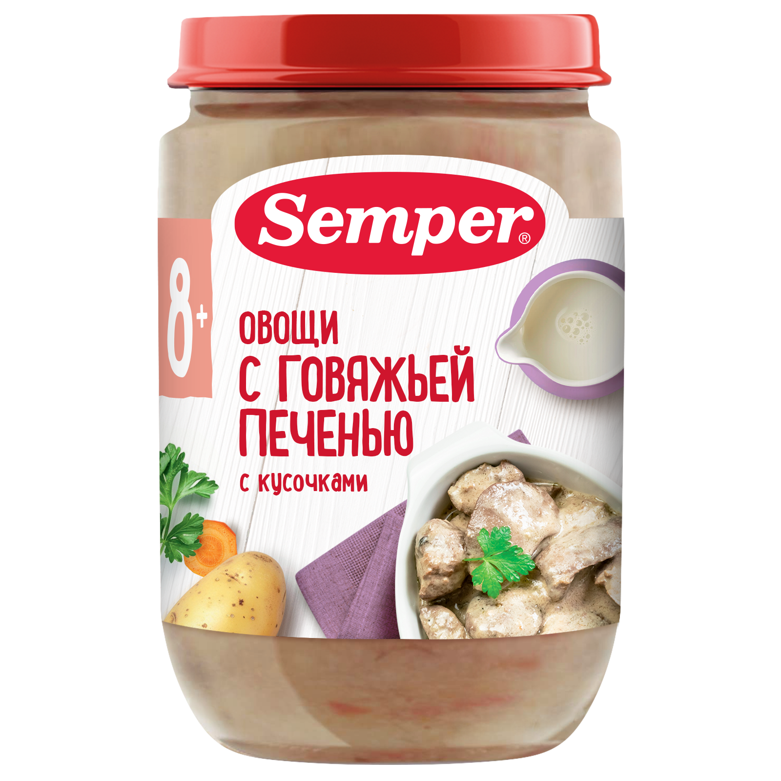 Пюре Semper Овощи-говяжья печень с 8 мес 190 г - фото 1