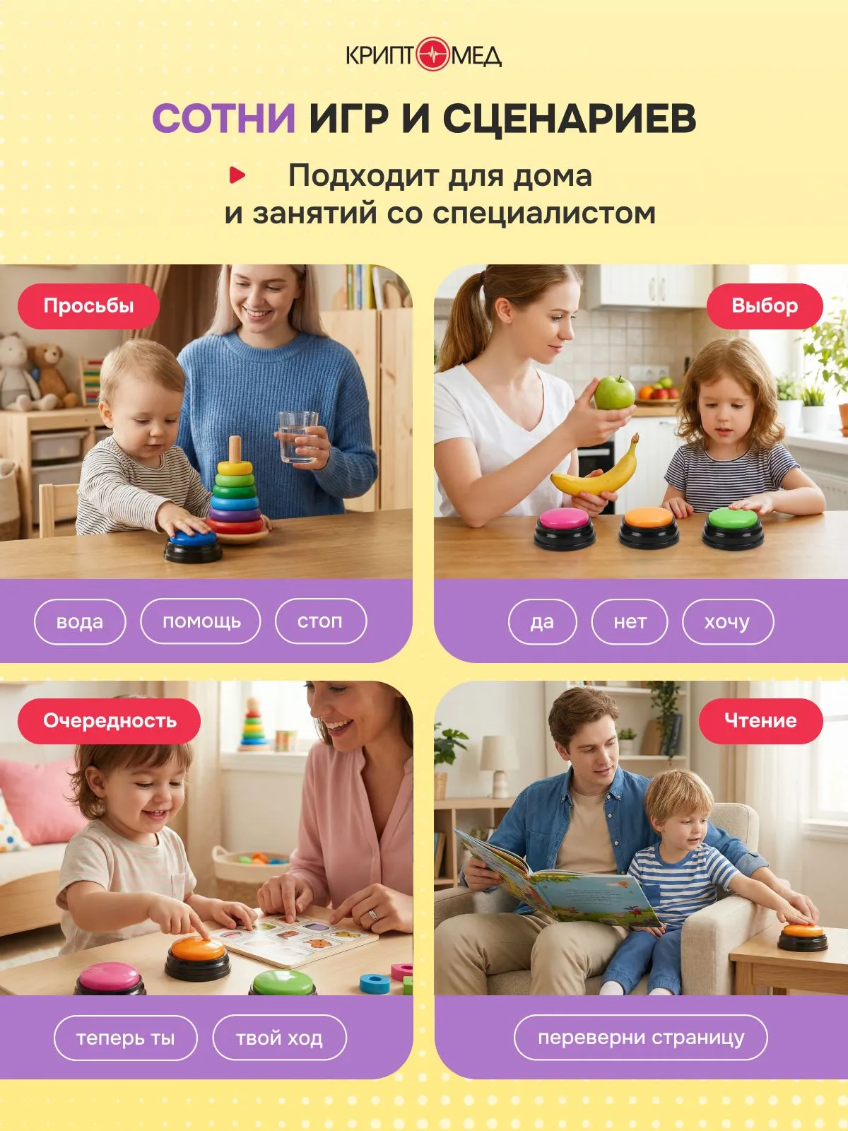 Настольная игра КРИПТОМЕД Кнопики - фото 3