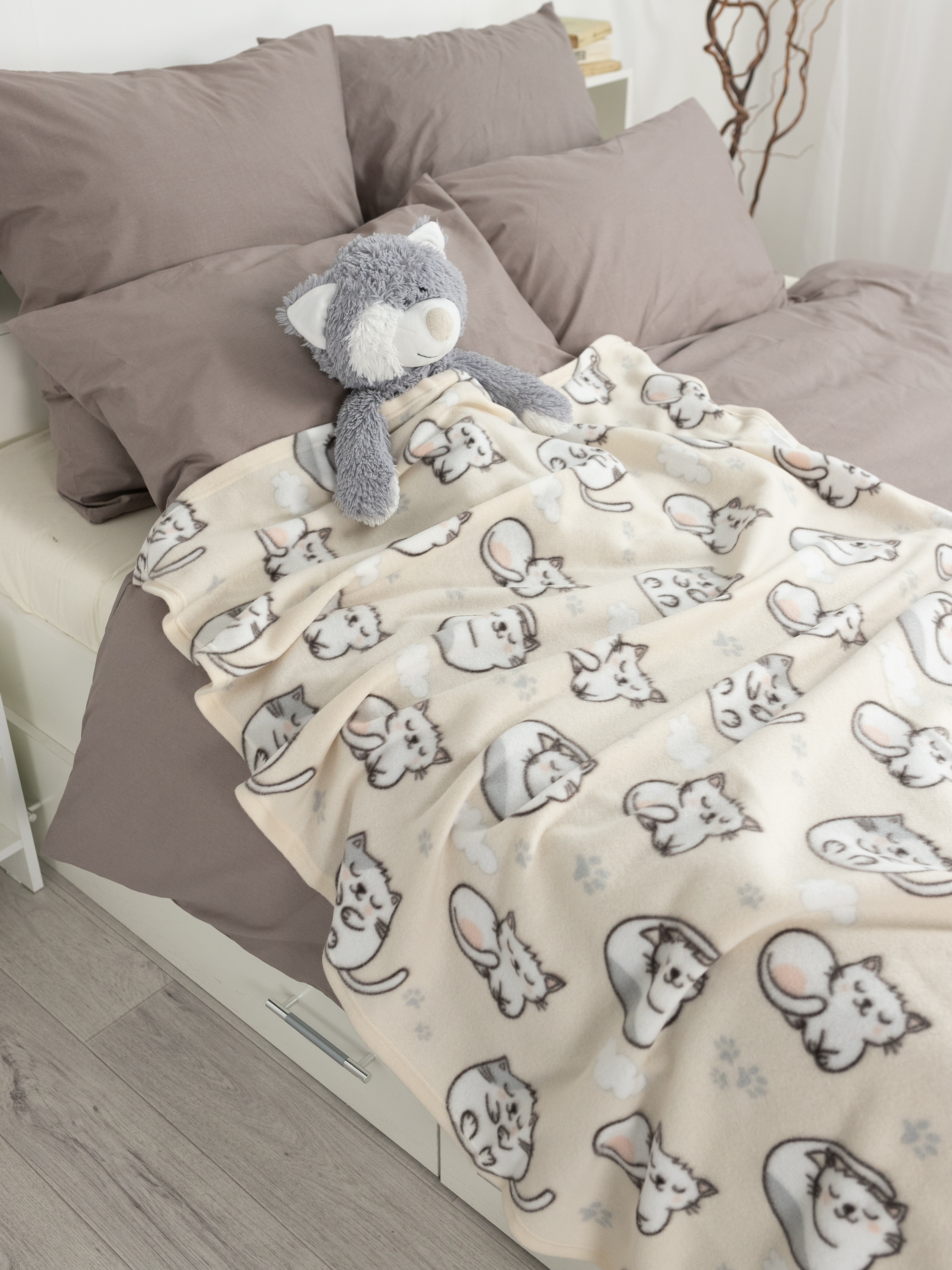 Плед Wellness WPT105-Котики 100 x 150 см флис - фото 1