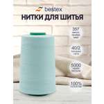 Нитки Bestex промышленные универсальные для шитья 40/2 5000 ярд 1 шт 357 светлый голубой.иней