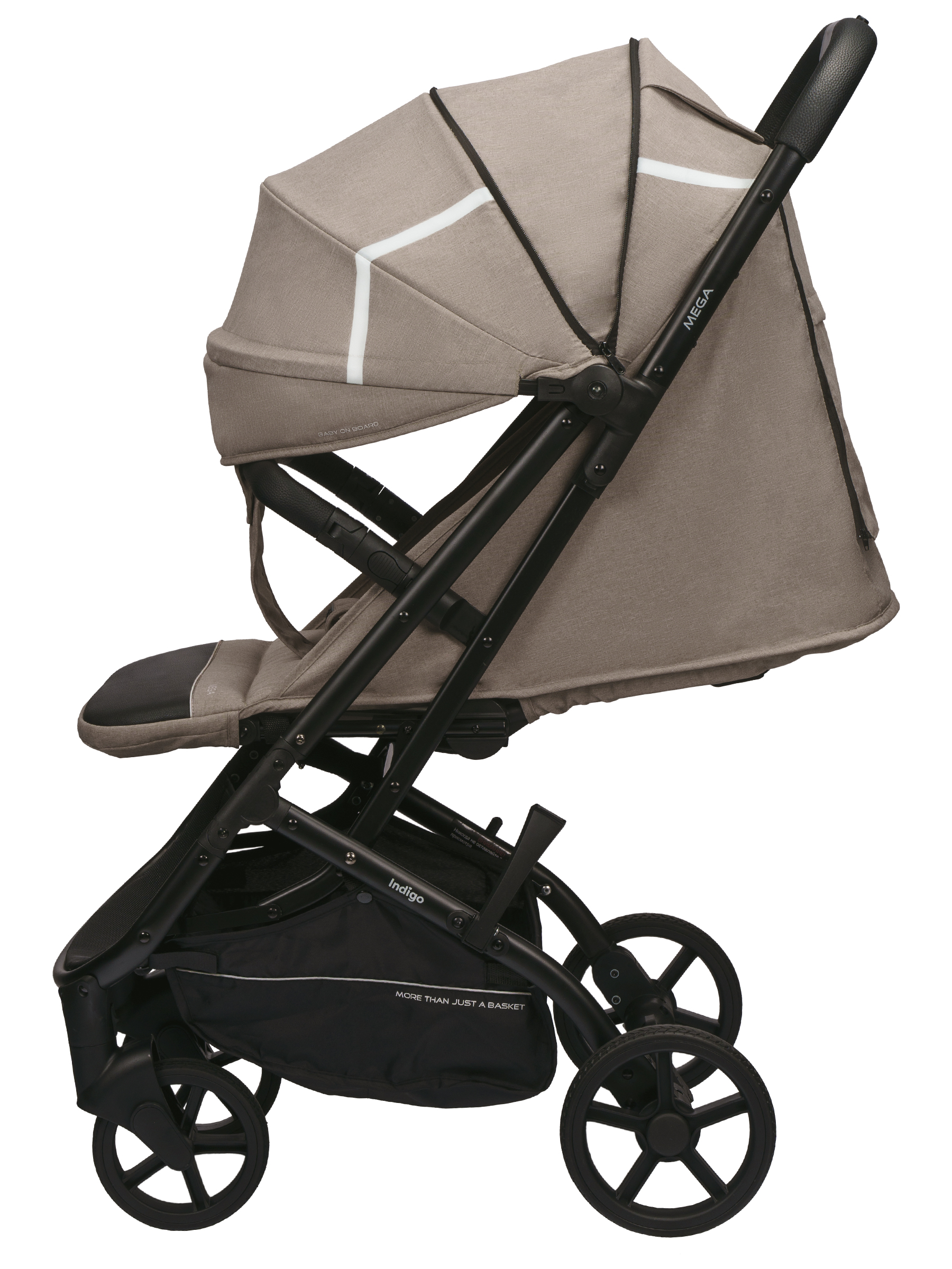 Коляска прогулочная Indigo Mega бежевый - фото 14