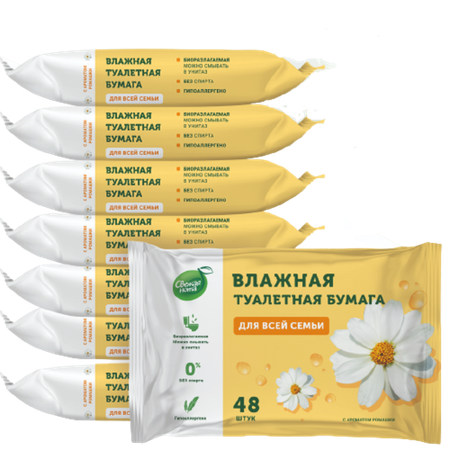 Влажная туалетная бумага Свежая нота 8 упак. 48 шт.