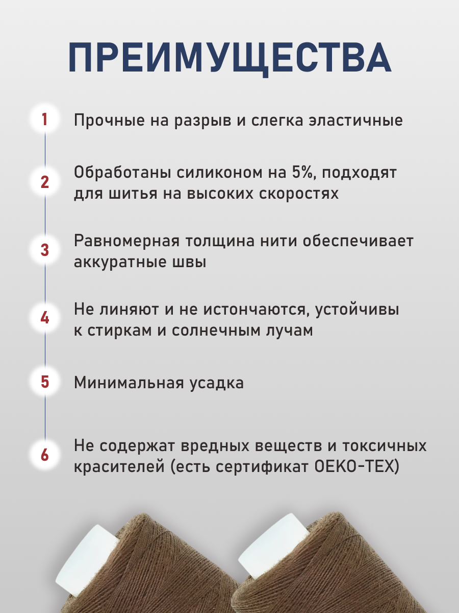 Нитки для шитья 40/2 Bestex 10шт цв 172 - фото 3
