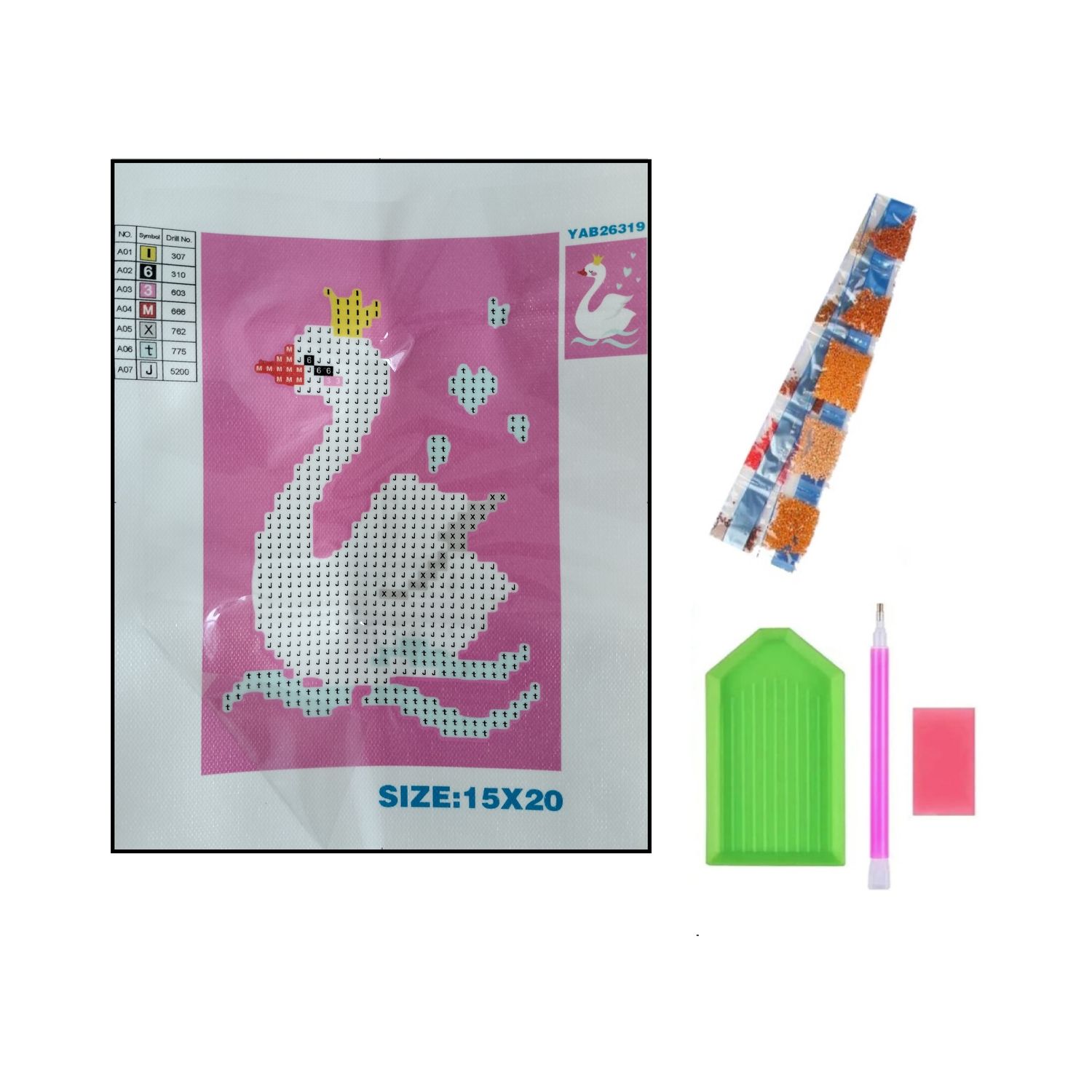 Алмазная мозаика Seichi Лебедь - фото 4