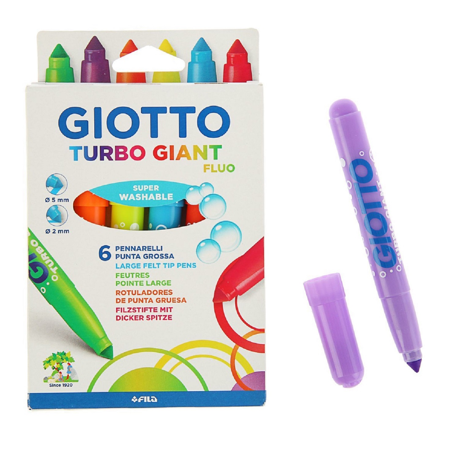 Фломастеры GIOTTO 6 цв. - фото 2
