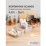 Комплект Econova универсальных корзинок SCANDI 4.6л - 3шт. прозрачный