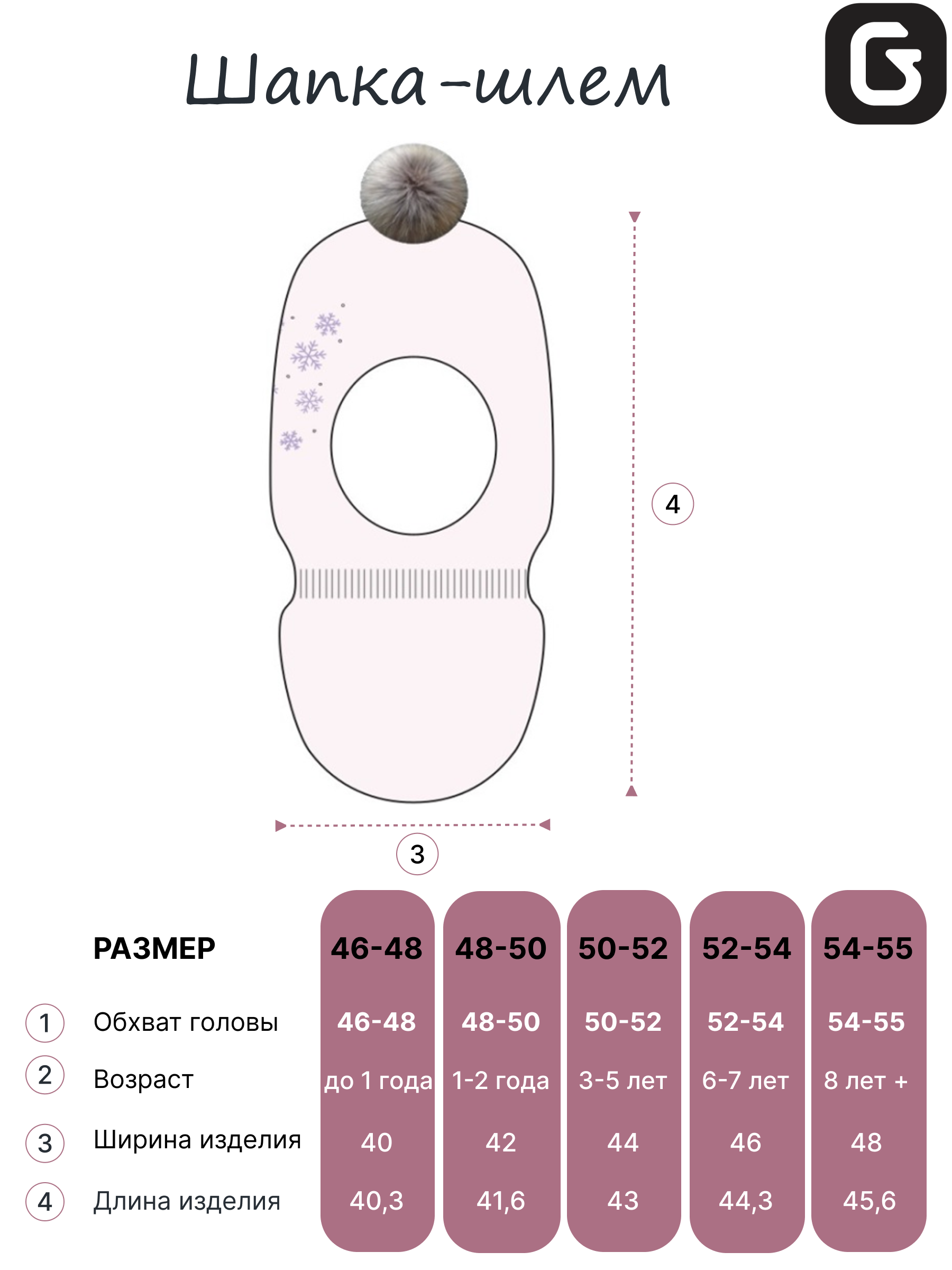 Шапка-шлем GUSTI GW24AC1196G-PINK - фото 5