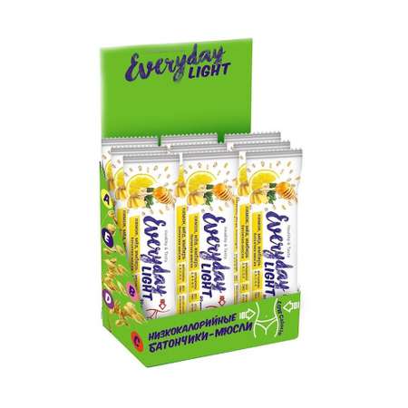 Батончик-мюсли Everyday Light с имбирем и медом 30 г шоубокс 9 шт
