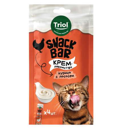 Лакомство для кошек Triol Snack Bar 40г крем из курицы с лососем