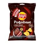 Чипсы Lays рифленые со вкусом Стейк рибай с перечным соусом 50г